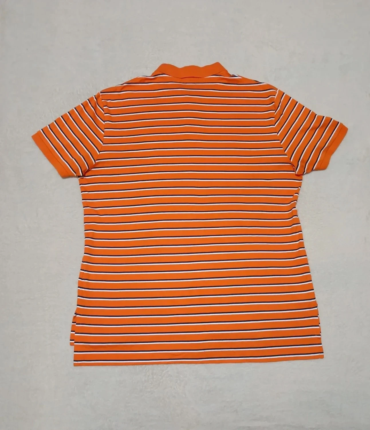 Polo Ralph Lauren Pima Soft Touch orange Rayures bleu blanc Taille XL – photo 4